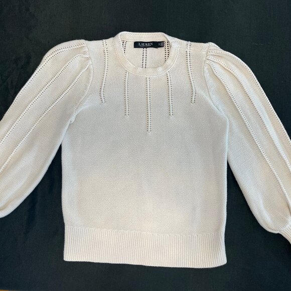 Lauren Ralph Lauren Ivory/Off White Knit Sweater (Small) - Picture 1 of 6